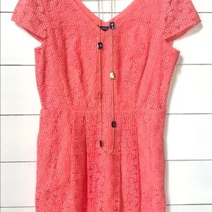 Coral Lace Dres with Pockets size 8
